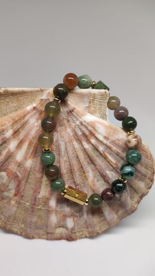 Coffret Bracelet Agate Mousse Verte - 1