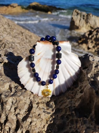 Bracelet Lapis Lazuli & Pierre de Lave - 3