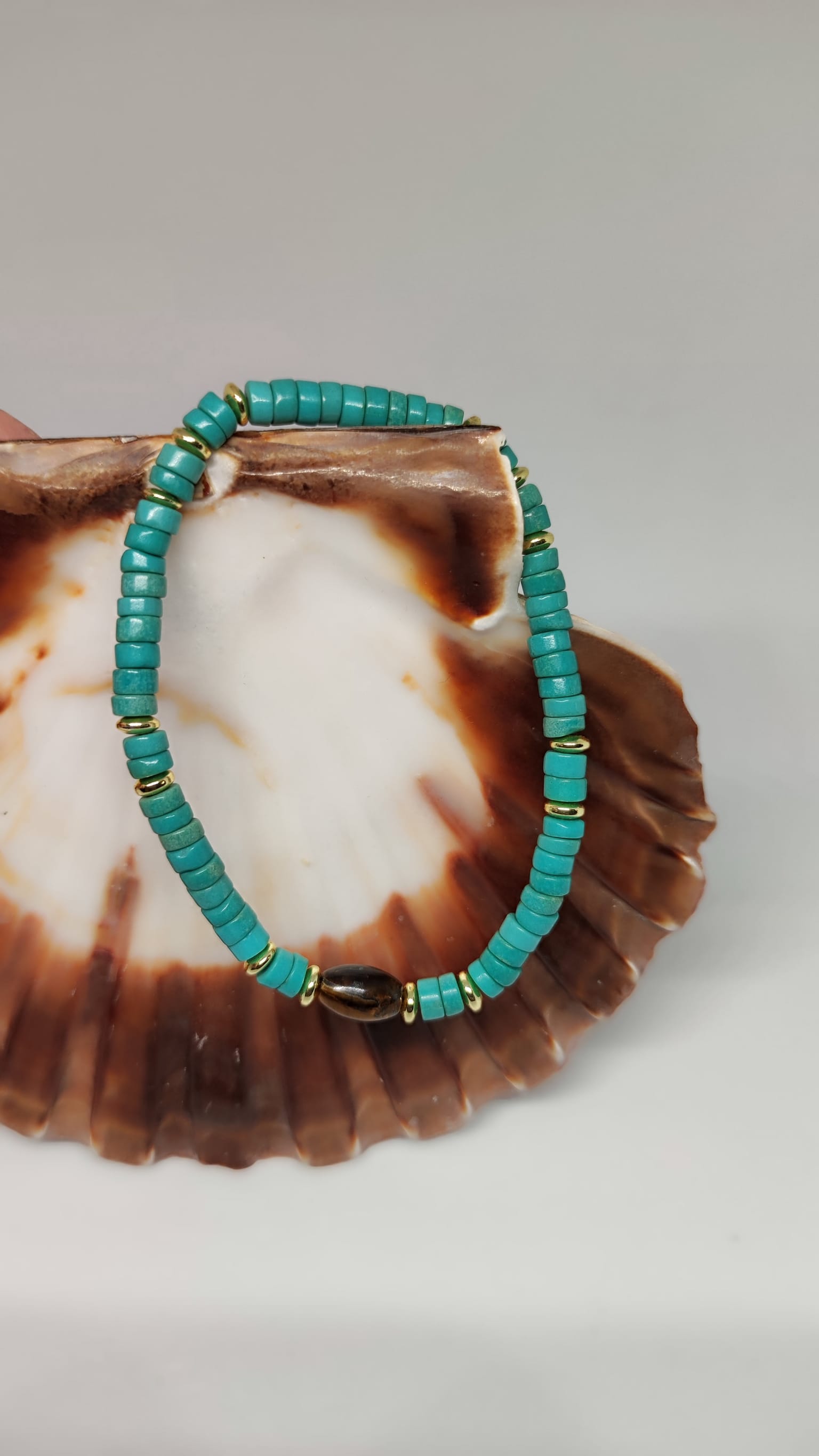 Bracelet en Turquoise & Œil de Tigre - 3