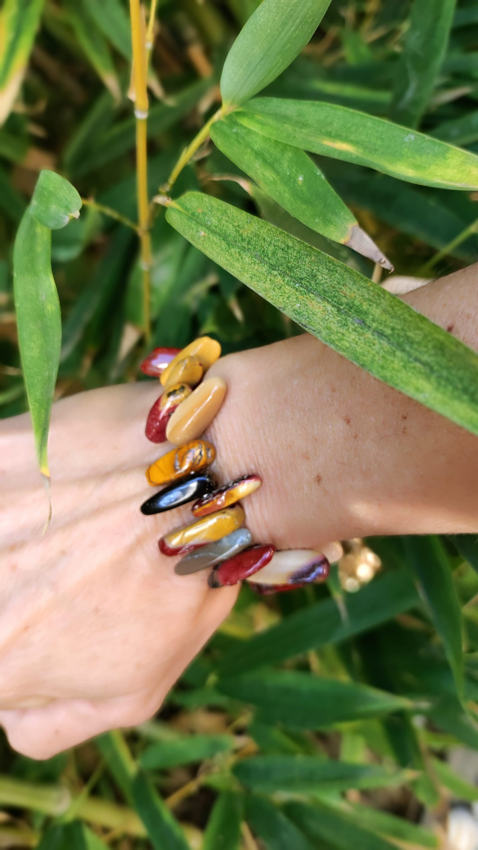 Ras de cou en Jaspe Mokaïte & Bracelet assorti - 4