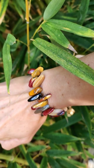 Ras de cou en Jaspe Mokaïte & Bracelet assorti - 4