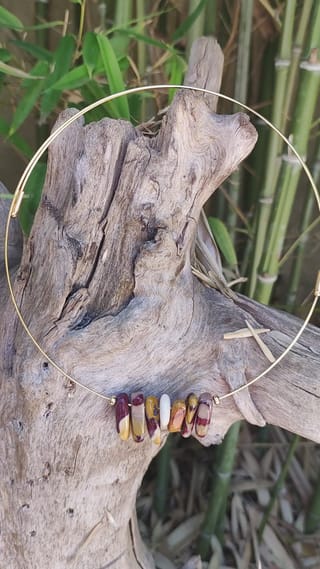 Ras de cou en Jaspe Mokaïte & Bracelet assorti - 5