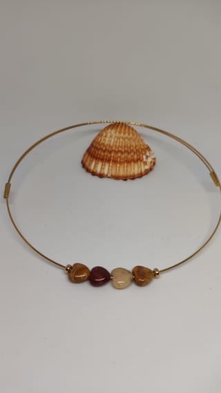 Ensemble Ras de cou & Bracelet en Agate Dentelle - 3
