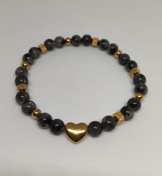 Bracelet Labradorite & Cœur Doré - 4