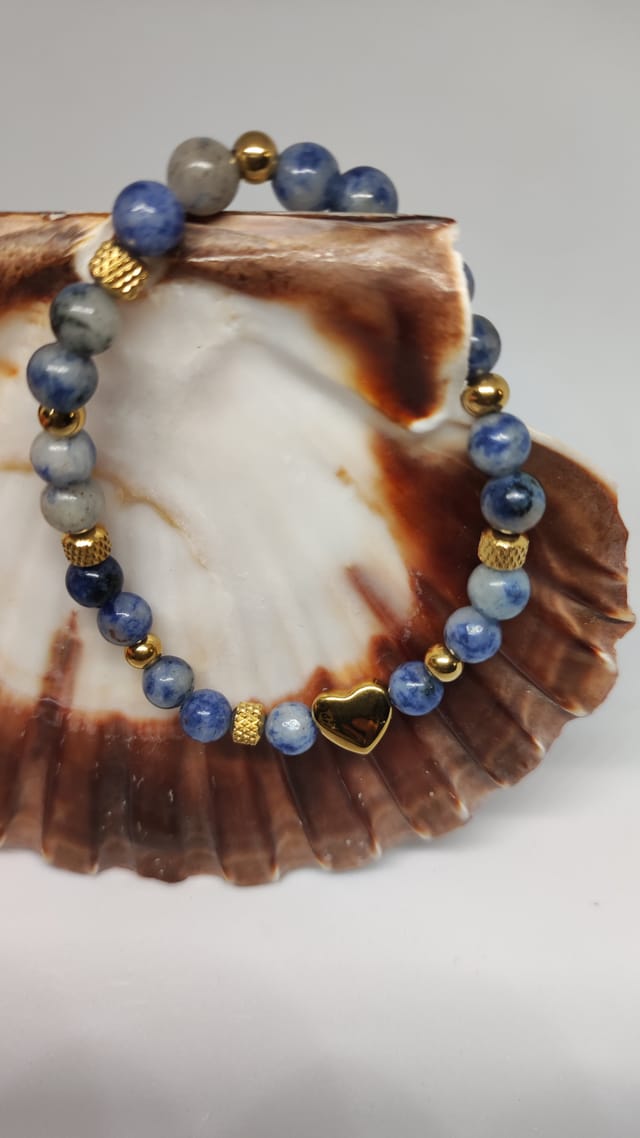 Bracelet Sodalite & Cœur Doré