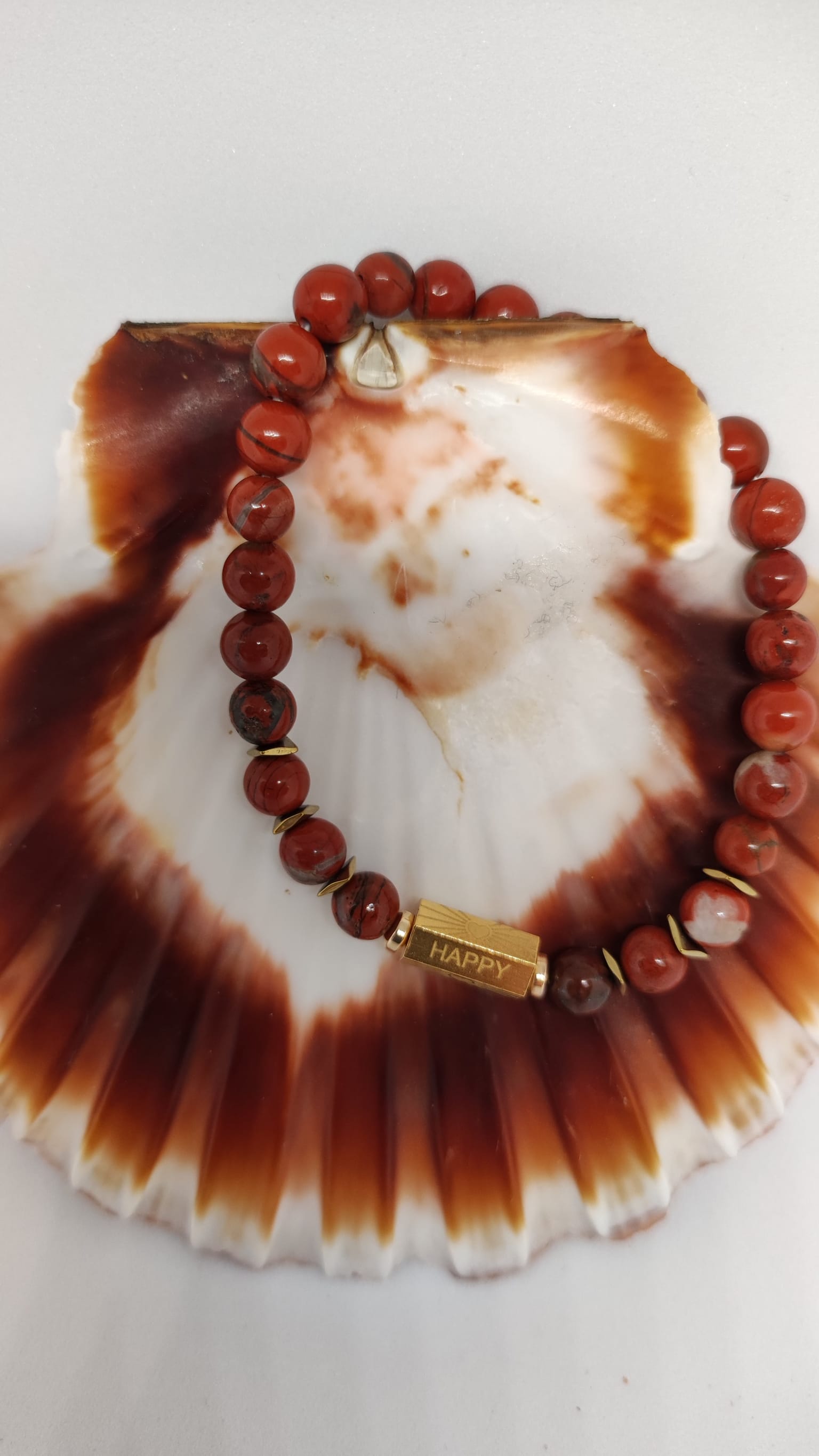 Coffret Bracelet Jaspe Rouge avec médaillon