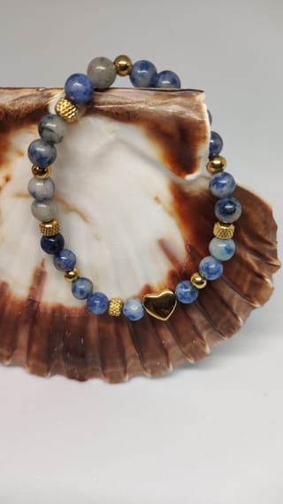 Bracelet Sodalite & Cœur Doré - 3