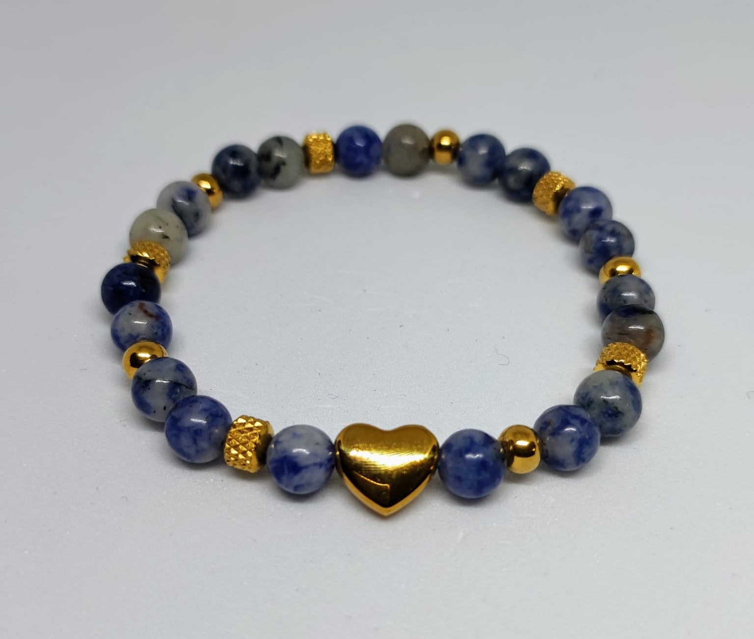 Bracelet Sodalite & Cœur Doré - 4