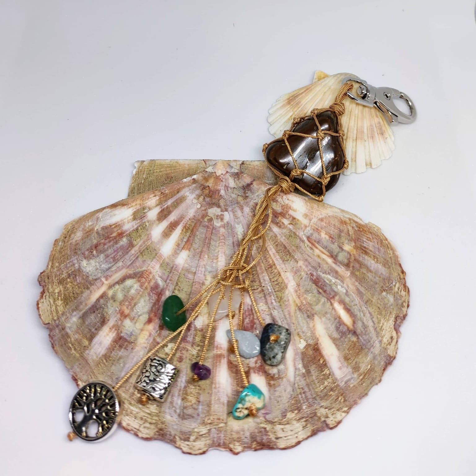 Porte-clés Œil de Tigre Arbre de Vie