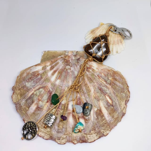 Porte-clés Œil de Tigre Arbre de Vie