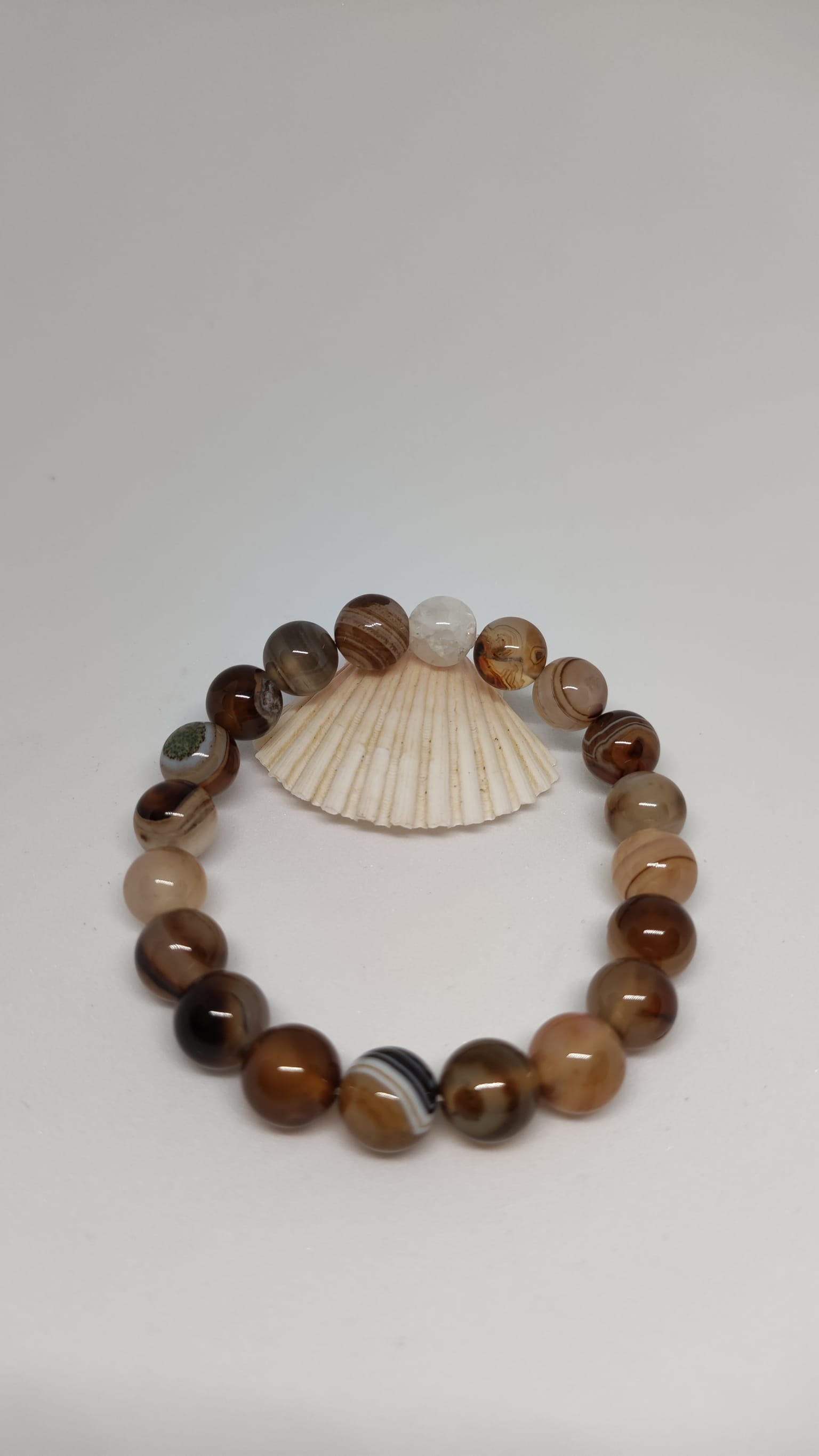 Bracelet Agate Marron 10mm