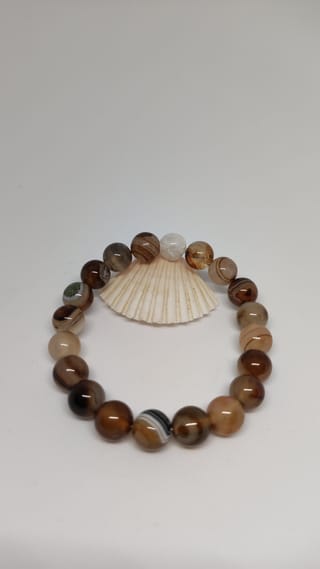 Bracelet Agate Marron 10mm - 1