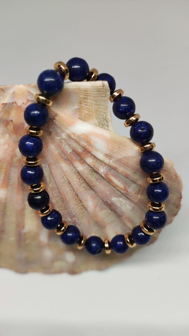 Bracelet Lapis Lazuli Doré