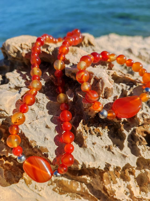 Coffret Ras de Cou et Bracelet en Cornaline